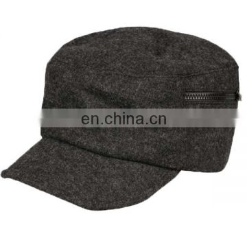 Mens' Military Cap Melton Wool Flat Cap