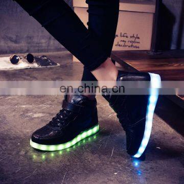 Factory Wholesale Hot Fashion Cool Light up Shoes Street Dance Luminous High Top LED Sneakers Casual Shoes for Men Women photo-3