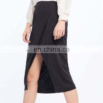 Euro style Classic woman skirt with front cross details