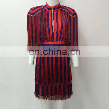 2017 Summer Female Clothing Wholesale Short Sleeve Red Tassels Casual Dresses photo-4