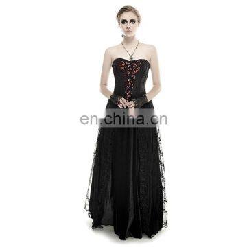 Gothic Adjustable Flower Printed Overbust Corset photo-4