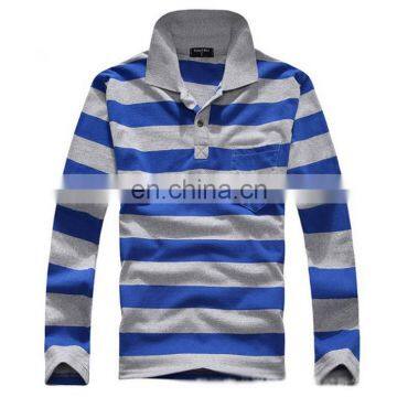 China Supplier 2016 Fashion Wholesale Clothing Man Cheap Polo Shirt Stripe Design Cotton Men's Long Sleeve Polo Shirt photo-5