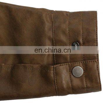 Custom Men High Quality pu Leather Jacket photo-5
