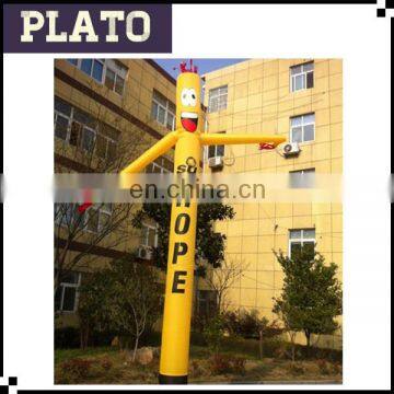 Yellow single leg inflatable air dancer/printed ''hope'' flying air dancer for advertising