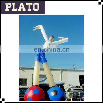 Huge waving air dancer with football legs/ white moving inflatable air dancer for display