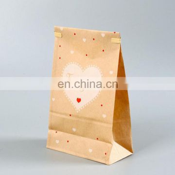 Manufacturer wholesale customized grease proof fast food paper bag, grease proof wax coated paper take out bag with tin tie