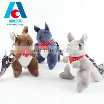 Cute mini plush kangaroo toys keychain custom mini kangaroo keyring toy