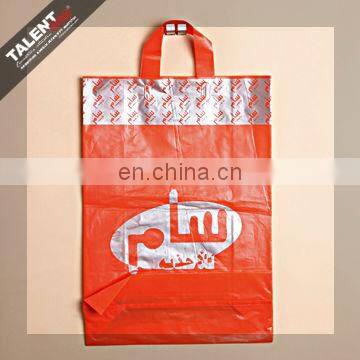 Customized Private Design Printed Logo Plastic Softloop Handle Shopping Bag photo-2