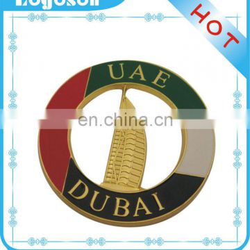 Hot Selling Dubai Souvenir Custom Metal Round Shaped Badge