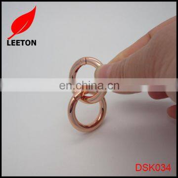 30mm Shiny Rose Gold Zinc Alloy Round Carabiner Hook for Leather Bag