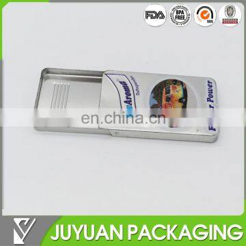 slide lid curved chewing gum candy rectangle metal packaging tin boxes
