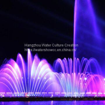 Fountain show musioc dancing fountian LED show fire show in the river or lake