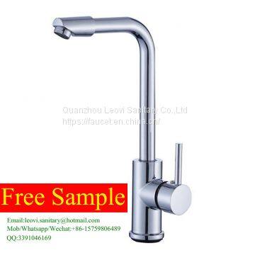 360 Rotation Spout Modern Kitchen Mixer Tap Brass Polished Single Handle Wash Basin Faucet for Bathroom Deck Mounted