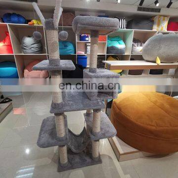 Quick Order Cats Kittens Fun Furniture Condos Wall Pet Cat Scratcher Tree Tower With Balls and Hammock photo-2