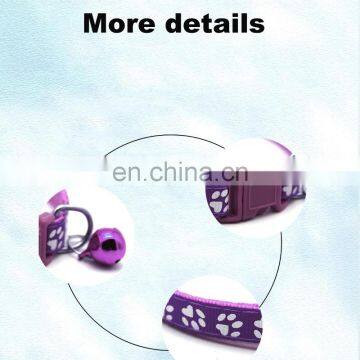 Wholesale Classic Custom Print Paw Adjustable Nylon Dog Collar With Bell photo-2