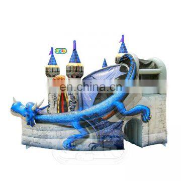 commercial game large inflatable dragon combo jumping bouncy castle with slide