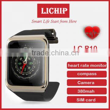 Heart rate monitor compass camera sim card anti lost r10 smart watch