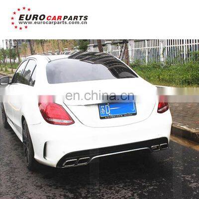 C Class W205 C180 C200 C260L to C63 Diffuser and Muffler Tips for W205 to C63 Style PP Rear Bumper Spoiler photo-4