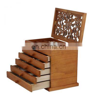 Wholesale multilayer wooden jewelry box ,antique wood jewelry case