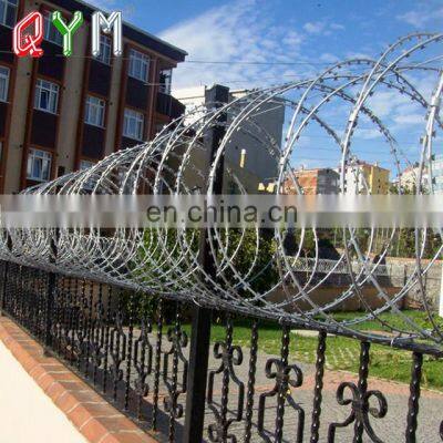 QYM low price airport galvanized steel concertina razor barbed wire