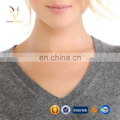 Cashmere V Neck Jumper Sweaters Women Elbow Patch Sweater Women photo-3