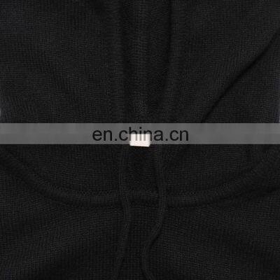 Cashmere Wool Mens Knit Hooded Pullover Sweater photo-4