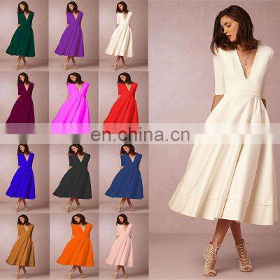 Formal Batwing Sleeve Evening Casual Gown Split Sleeves Smocked Elegant Cocktail Long Maxi Dress photo-2