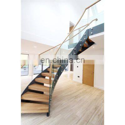 Staircase Curved Australian Indoor Steel Wood Spiral Staircase Modern Curved Wood Stairs