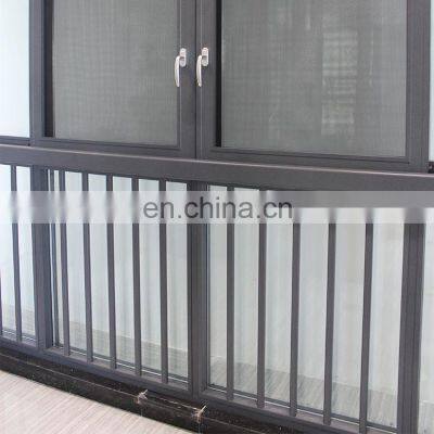 20 Years Export Experience Simple Design Frosted Glass Silver Aluminum Frame Balcony Big Sliding Window With Protection Bars photo-2