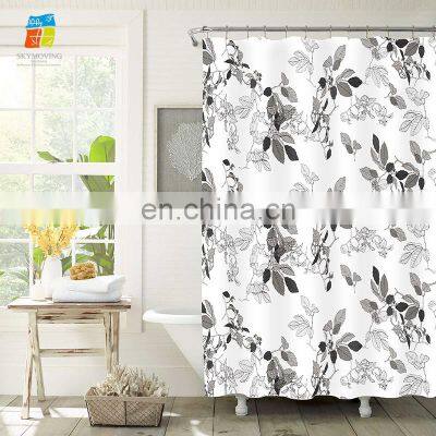 Custom eco-friendly printed peva bath shower curtain