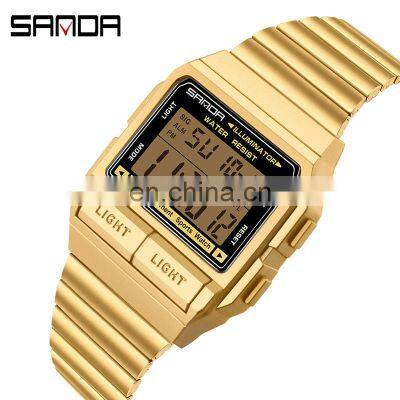 Sanda 2007 2020 New Men Digital Watch Set LED Luminous Waterproof Functional Sport Wrist Watches for Men