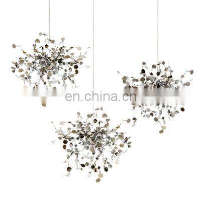 110V 220V Modern Metal Silicone Chandelier Lamp Iron Pendant LED Light For Indoor