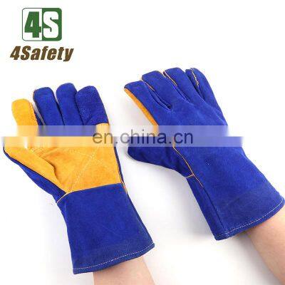 4SAFETY Welding Glove Blue Double Layers Cowhide Safety Glove Working Glove