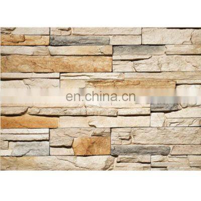 stone faux stacked artificial face stone cladding siding panel for exterior walls