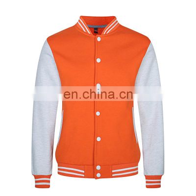 Baseball lettermen varsity jacket for men with leather sleeve custom embroidery patched logo