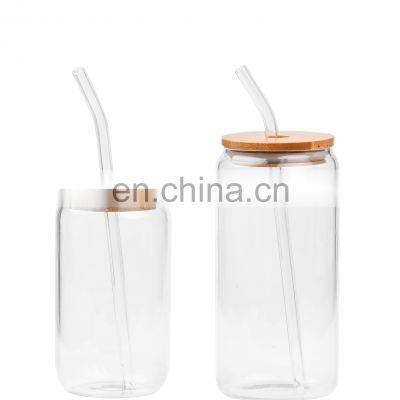 Beer Can Glasses With Bamboo Lids/beer Can Glass With Bamboo Lid