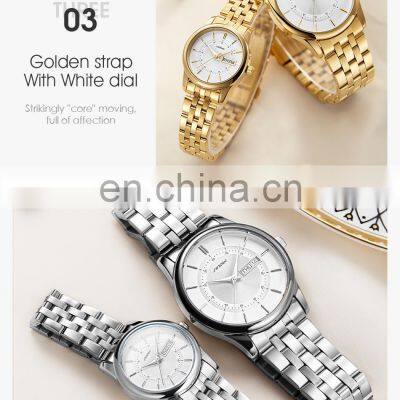 Sinobi Charming S9832G/L Trendy Unique With Full Stainless Steel Band Couple Watch Quartz Waterproof Watches photo-5