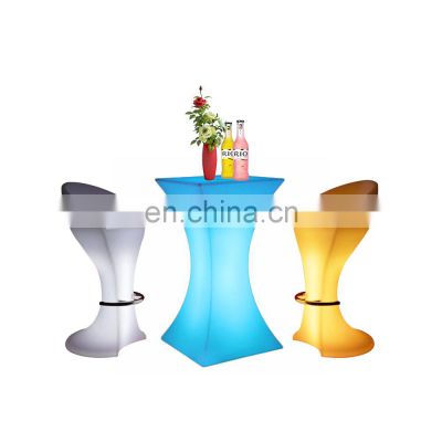 Garden Patio Furniture Portable Bar for Wedding RGB and White light Portable Charging Table Club Tables and Chairs