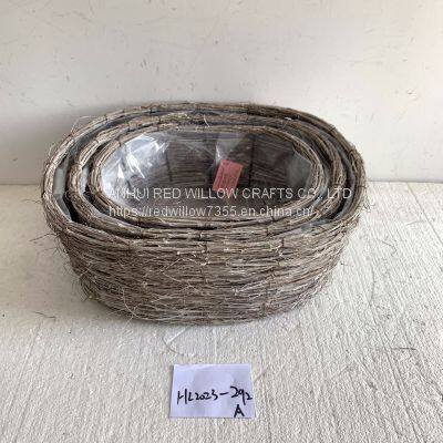 Different size Flower Basket Flowerpot Elm Branch Material