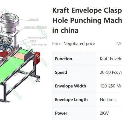 Kraft Envelope Clasp Inserting And Hole Punching Machine BP001 Made in China photo-4