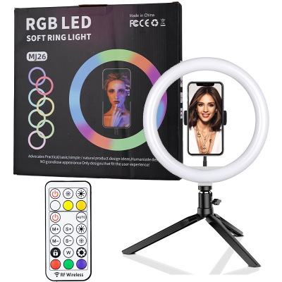 Hot Sale 10 inch led with remote control tik tok rgb ring light