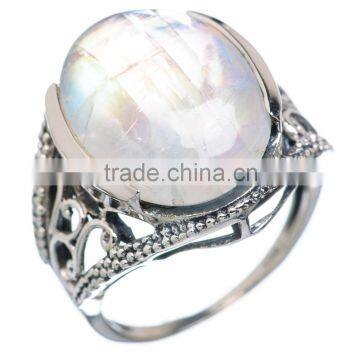 RAINBOW MOON STONE 925 STERLING SILVER RING ,925 STERLING SILVER JEWELRY WHOLE SALE,JEWELRY EXPORTER