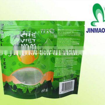 Hot Sales resealable zipper plastic tea bag package