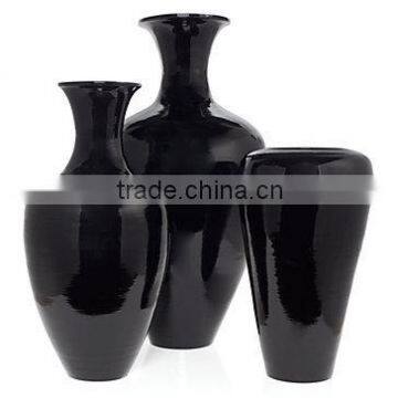 High quality best selling eco friendly spun black lacquer bamboo vase in Viet Nam