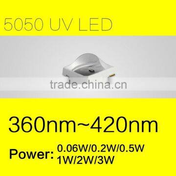 Printing Curing Ultraviolet Light Source UV beads SMD 5050 LED chip with 0.5W-1W 365nm-405nm FACTORY