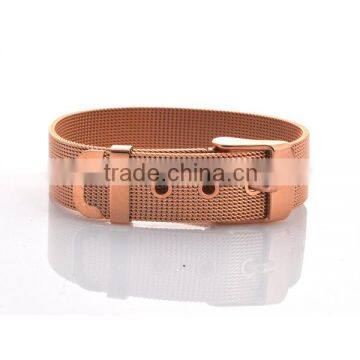 wholesale customized Mesh Bracelet with Buckle - Rose Gold bracelet for men