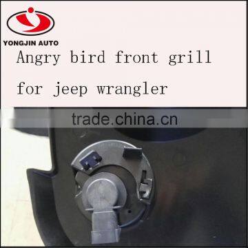 ABS Black Front Grill Angry Grille For Jeep Wrangler 2007-2014 photo-5