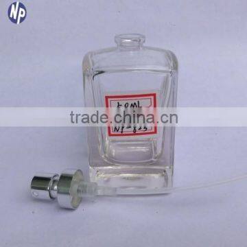 50ml square glass perfume bottle with pump sprayer