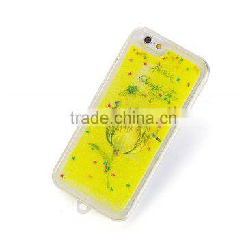 Charming TPU Frame with Hard PC Back Cover Case for iPhone 6 6S Case Dynamic Liquid Glitter Sand Quicksand Serises