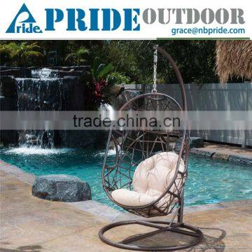 Curved Design Single Cane Patio Outdoor Balcony Wicker Bedroom Rattan Hanging Adult Egg Swing Chair